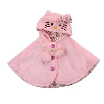 

2018 Toddler Baby Girls Thick Coat Hooded Cloak Poncho Jacket Kids Outwear Coat Tops