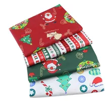Syunss Рождественский подарок Печатный саржевый Хлопок Ткань DIY ткань лоскутное Telas шитье детские игрушки постельные принадлежности стеганый Tecido ткань