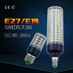 Лампа Кукуруза Светодиодные лампы E27/E14 AC85-265V 5736SMD 28 40 72 108 132 156 189 светодиодов подвесные светильники 3,5 вт 5 Вт 7 Вт 9 Вт 12 Вт 15 Вт 20 Вт лампада свет