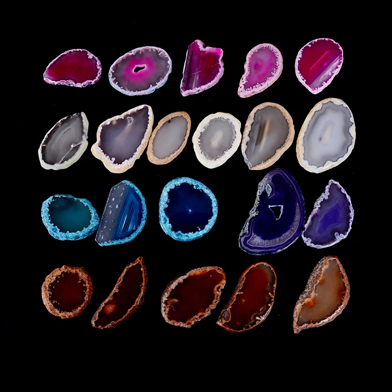 

1Pc Crystal Slice Brazil Healing Reiki Stone Quartz Pendant Mineral Natural Agate Geode Polished Irregular Home Decor
