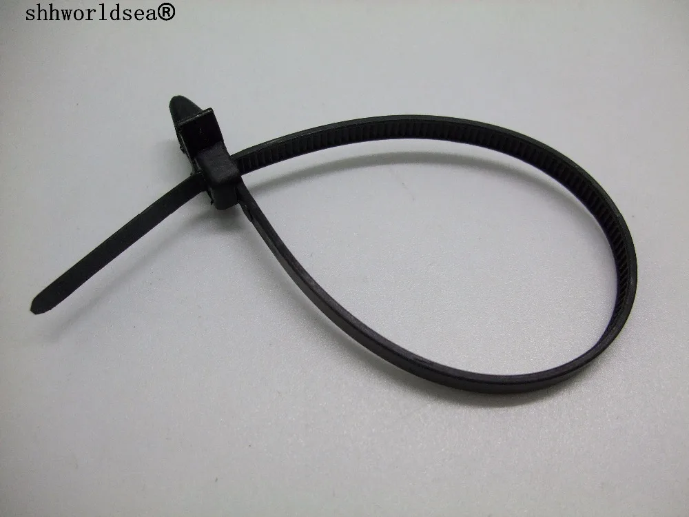 shhworldsea 100pcs releasable cable strap fits into 6.3mm hole plastic