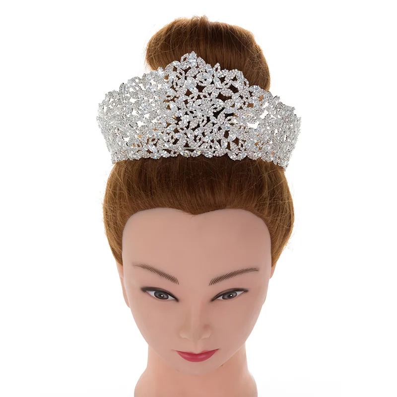 Crown Headband Sparkling Big Diadem Crowns Princess Queen Wedding Party ...