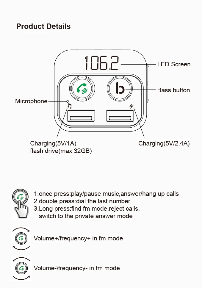 Автомобильный MP3-плеер CDEN 5,0 Bluetooth fm-передатчик USB Автомобильное зарядное устройство u-диск без потерь Музыкальный стерео эквалайзер звуковой эффект Bluetooth автомобильный комплект