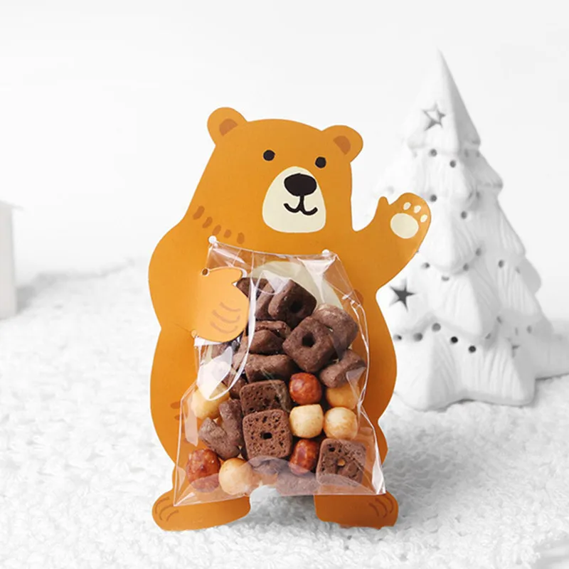 10 шт./лот милые животные медведь торт конфеты драже сумки печенья подарочные сумки поздравительные открытки Свадьба День Рождения Вечеринка картонная коробка