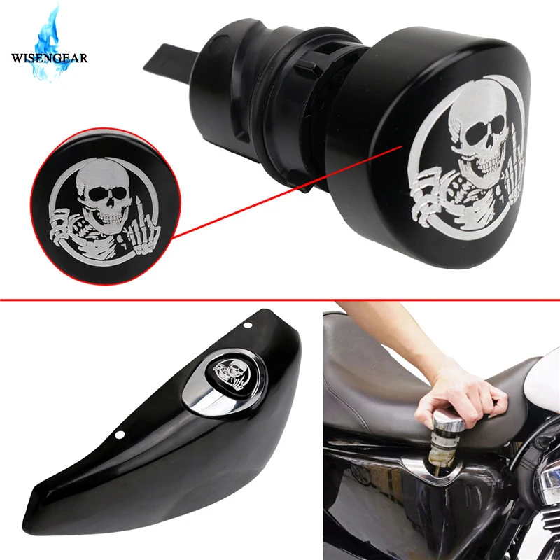 

Skull Oil Dip Stick Filler Plug For Harley Sportster XL 883 1200 48 2004 - 2016 Motorcycle Fuel Gas Dipstick Plugs WISENGEAR /