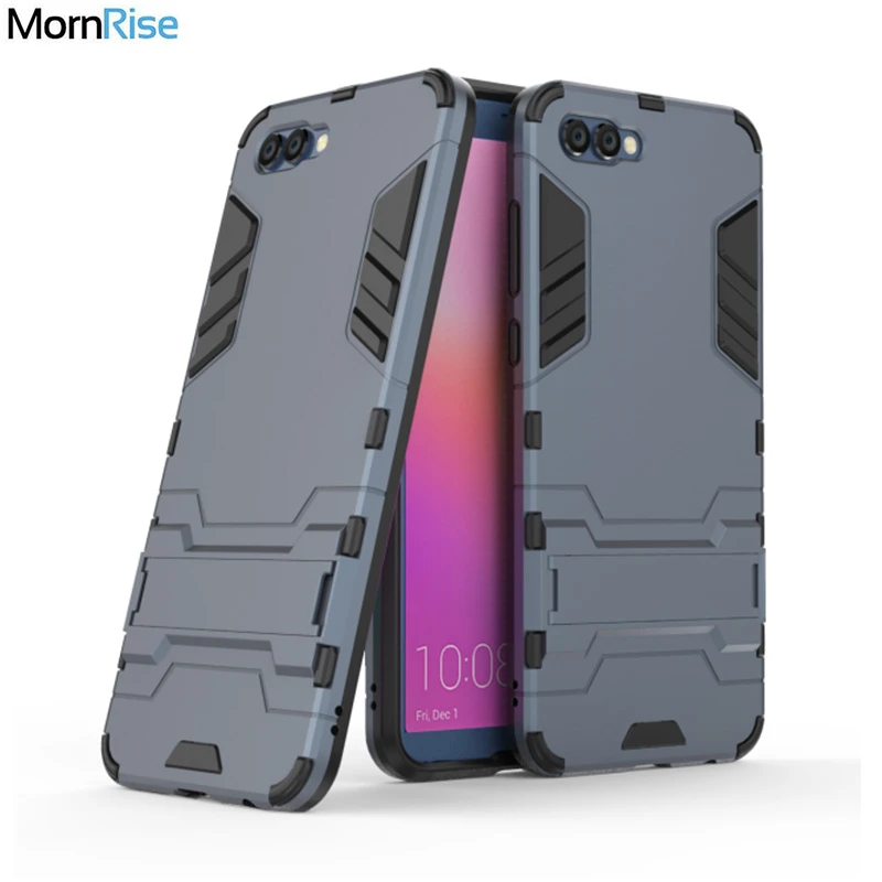 

Dual layer Tough Hybrid Armor Back Cover For Huawei Honor V10 V20 View 20 Case With Kickstand PC+TPU Mobile Phone Bags Fundas