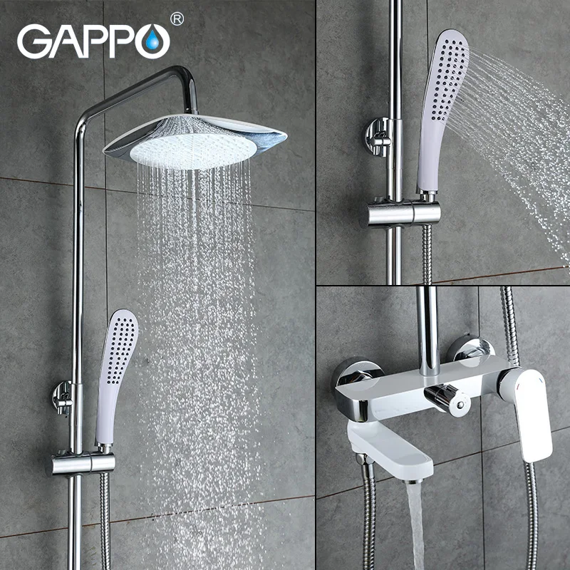 US $119.98 GAPPO shower faucet bathroombath shower faucet set chrome mixer rain shower waterfall shower head bathtub faucet G2448