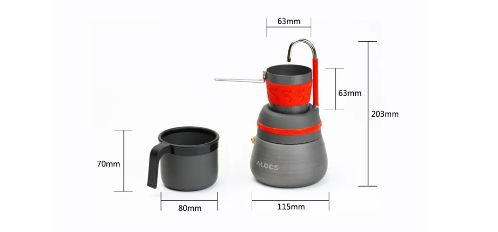 Бренд ALOCS Alocs portabel Открытый Кемпинг Туризм кофейник и кофейная плита CW-EM01 Набор для путешествий