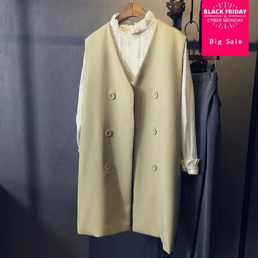 Wholesale High quality 2017 new Women Slim long section waistcoat vest