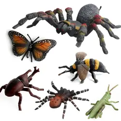 Высококачественное моделирование фигурки насекомых игрушки мантис пчелы бабочка паук животное Модель Коллекция игрушки для детей