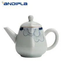 180 мл Цзиндэчжэнь синий и белый фарфор гибискуса чай горшок кофейник керамика китайский чайный набор кунг-фу Винтаж Домашний декор