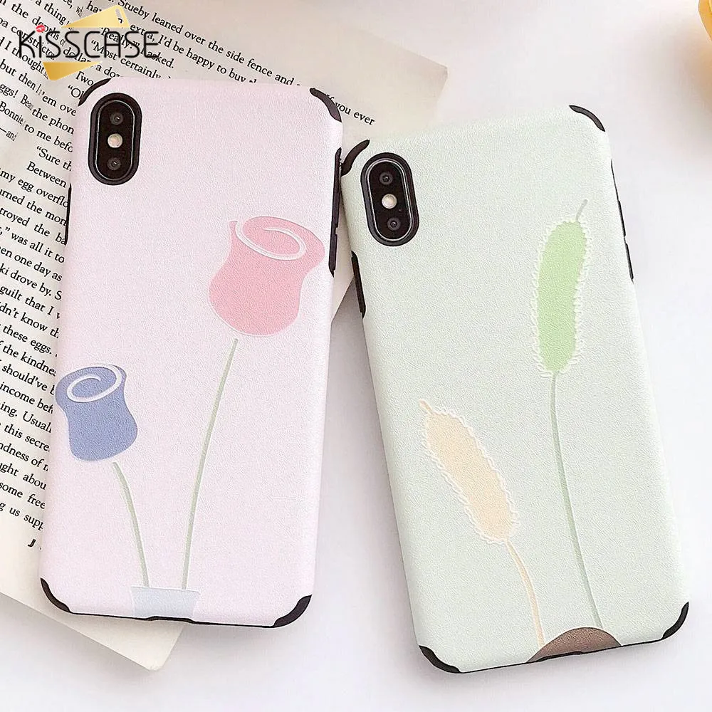 KISSCASE Embossed Phone Case For iPhone 7 X XR XS MAX 8 Plus Soft TPU Silicone Shockproof Funda 6 6S |