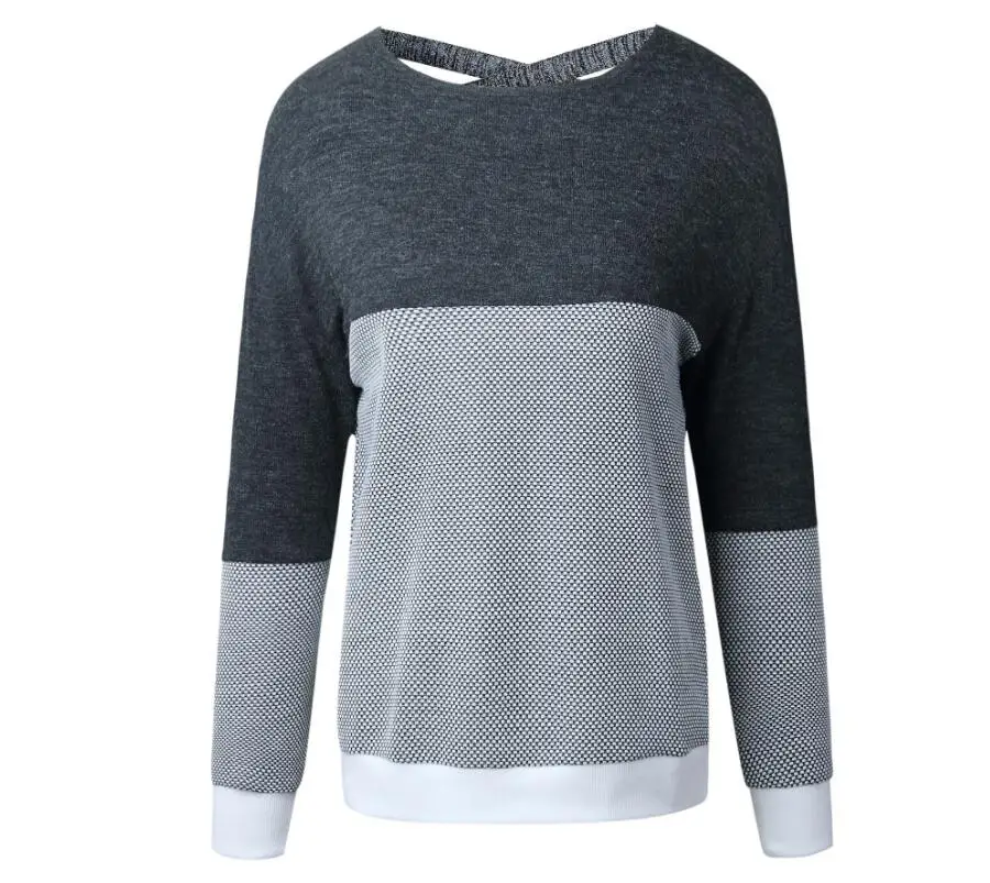Winter Sweaters Women 2018 Fashion Casual Loose Jumpers Korean Pullovers Knitting Pullovers Patchwork V Neck Hollow Out Sweater