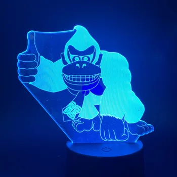 

3d Led Night Light Lamp Game Donkey Kong Figure Touch Switch Usb Battery Powered Nightlight for Kids Child Bedroom Decor Lamp 3d