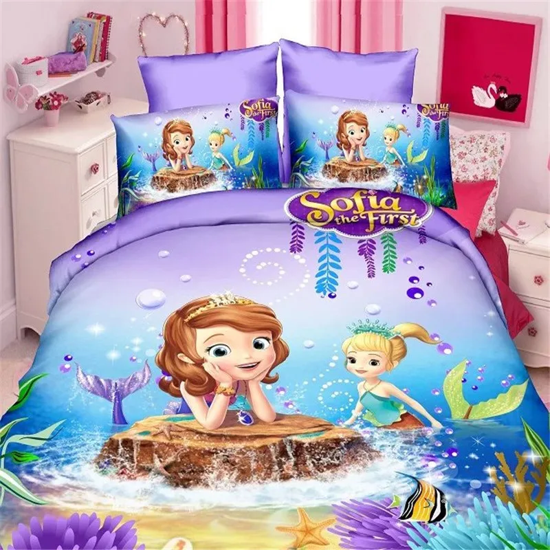 3d Mermaid Masha Dora Girls Bedding Set 2 3pcs Twin Single
