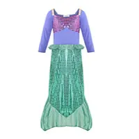 Платье принцессы «Русалочка Ариэль» для девочек; маскарадные костюмы для детей; комплекты одежды «Русалочка» для маленьких девочек; детская одежда на Хэллоуин