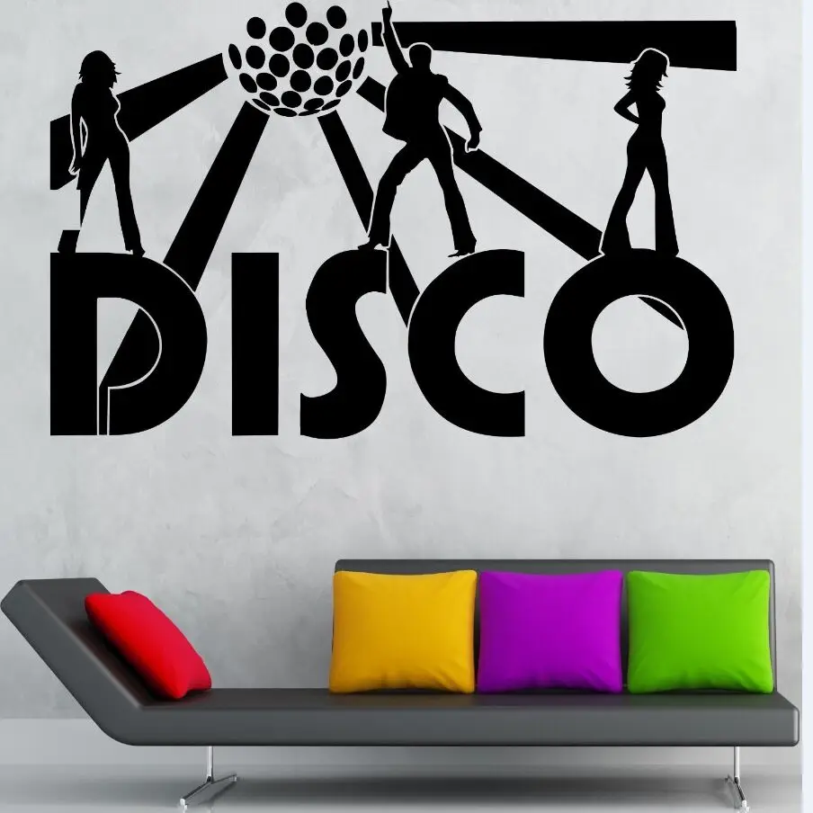 

Disco Wall Stickers Music Night Club Decoration Party Night Club Dance Vinyl Wall Decals Removable Disco Wallpaper Poster AY887