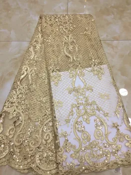 

wholesale JIANXI.C-51509 African net lace fabric (5yards/lot) french embroidery tulle lace fabric