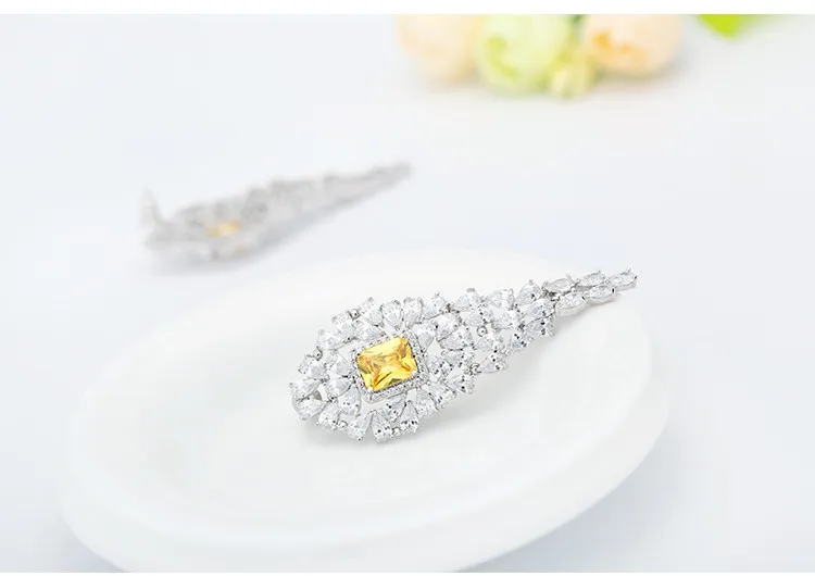 Luoteemi заявление Дизайн крошечные Яркий Камень CZ длинные Висячие серьги Свадебные Brincos Серьги Jewelry Bijoux