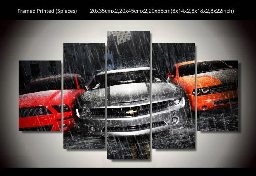 Framed Printed Muscle Cars 5 Piece Painting Wall Art Children S Room Framed Printed Muscle Cars 5 Piece Painting Wall Art Children S Room Decor Poster Canvas Free Shipping F 1391 In Calligraphy From Home Garden