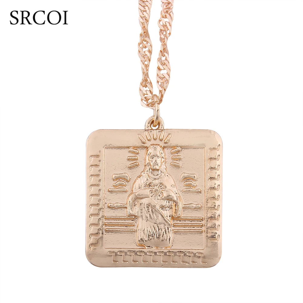 Buy SRCOI Gold Color Chain Jesus Cross Choker Collar