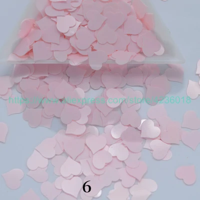 Блестки 25 г 8 мм плоская форма персикового сердечка ПВХ свободные блестки для рукоделий раззноцветные часы украшения ручной работы DIY аксессуар - Цвет: 6. pink