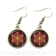 2018 Clássico Lotus Mandala Brinco de Queda de Jóias Prego Henna OM Símbolo Zen Budismo Retro Artesanal Yoga Pendente Presente Para As Mulheres(China)