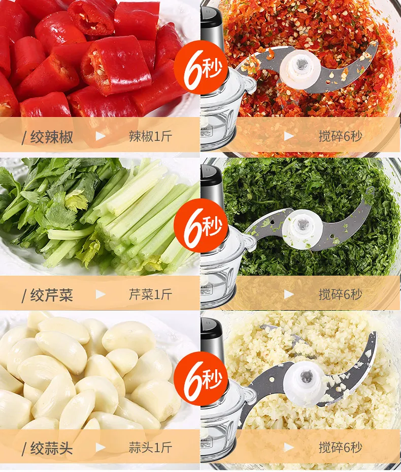 300 Вт электрическая мясорубка бытовая Еда машина помешивая клецки начинка чеснок дополнительные Еда Чили из нержавеющей стали