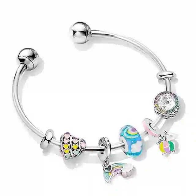 

Fanier 100% Brand New Silver Bracelet Esterlina 925 Natural Inspiration Set Heat Waves After Rain From Heaven And Iris