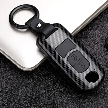 

Carbon fiber ABS Key Shell Holder Car Key Case Key Cover case Key Shell For Mazda CX-5 CX-7 Atenza Alexa Auto Accessories