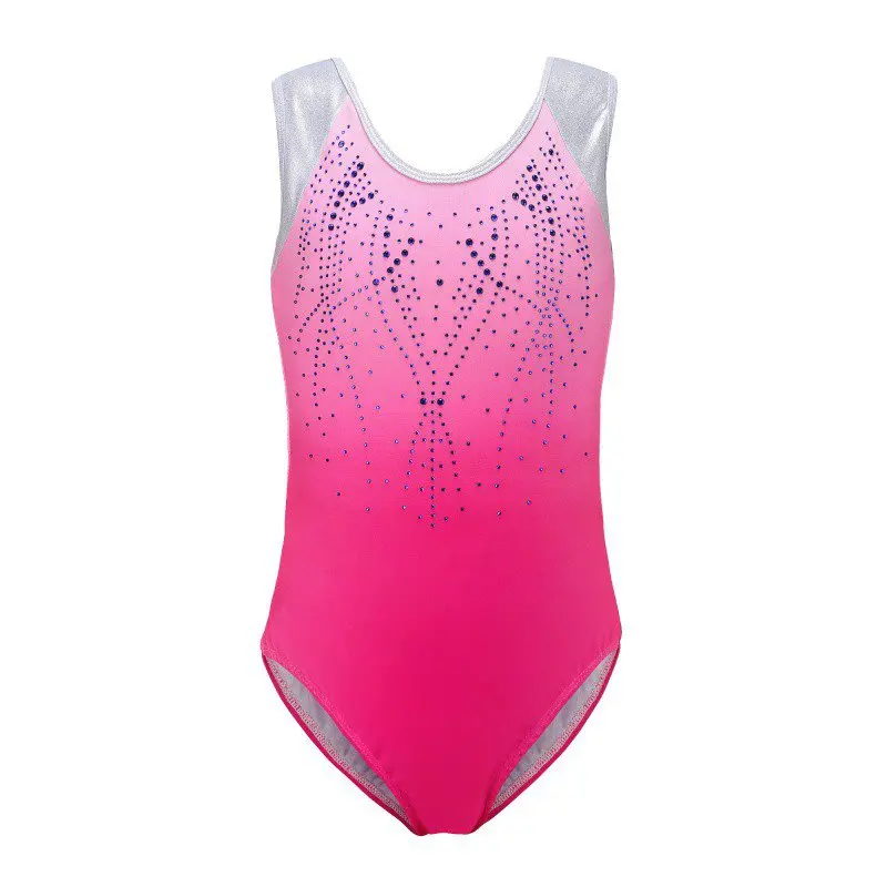 

Diamond Bright Pattern Body Suit Sleeveless Ballet Gymnastics Gradient Color Practice Dance Practice Cloth European American