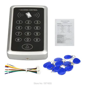 

RFID Proximity entry lock door reader Keypad 125KHz EM ID card Access Controller+10 pc keyfobs for free