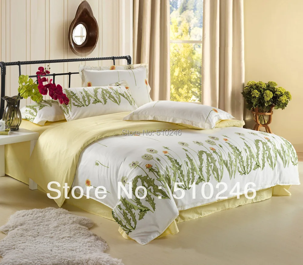 Online Get Cheap Yellow Flower Bedding Aliexpresscom Alibaba Group - Pcs Cotton Fashion Stylel Flower Printed Green Yellow Queen Beddingset Bed Sheet Sets online get cheap yellow flower bedding aliexpresscom alibaba group - pcs cotton fashion stylel flower printed green yellow queen beddingset bed sheet sets
