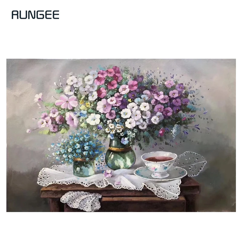 

100% Hand Painted Abstract Vase Flower Oil Painting On Canvas Wall Art Wall Adornment Pictures Painting For Live Room Home Decor