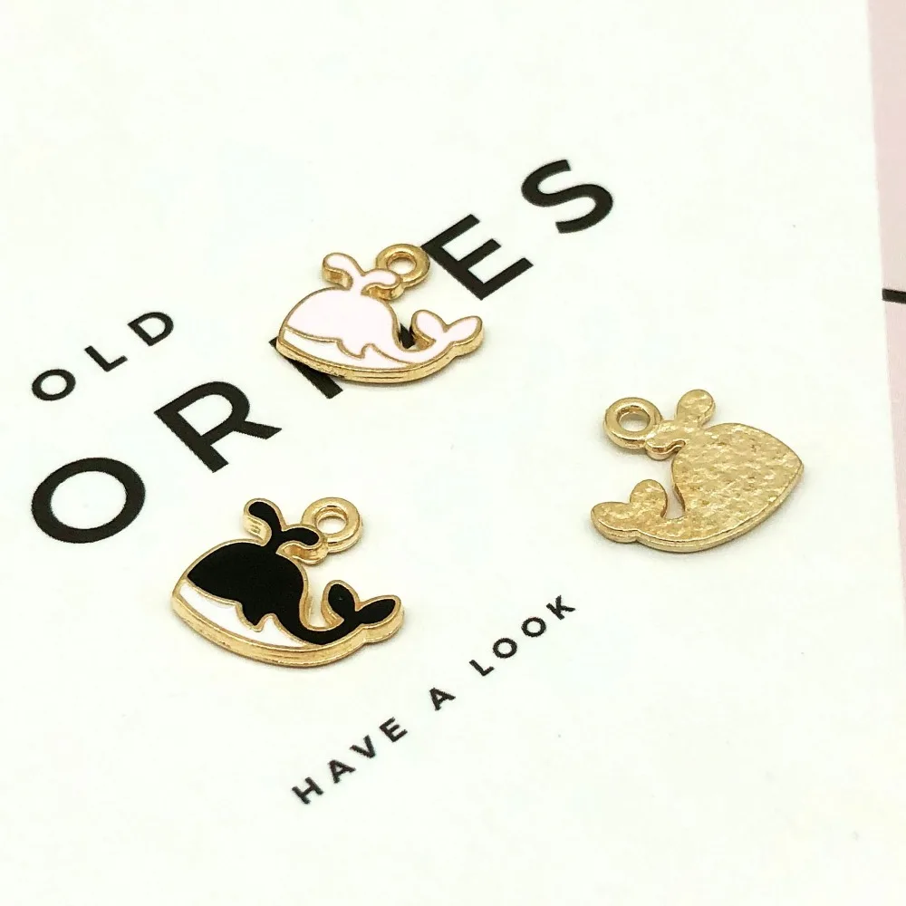 

New 10pcs/Lot Fashion Charms Enamels Little Whale Pendant Making Hair Bracelet Necklace Jewelry Accessories DIY Crafts 2018 Hot