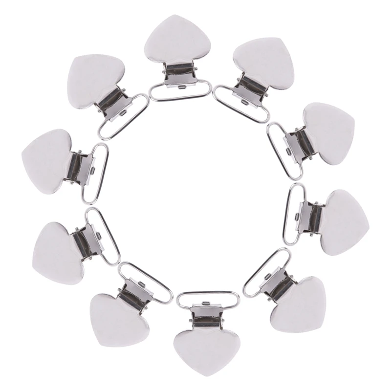 Ребенок как 10 шт. в форме сердца вставка детская пустышка металлический держатель подтяжки зажимы крафтовые подтяжки Lovley