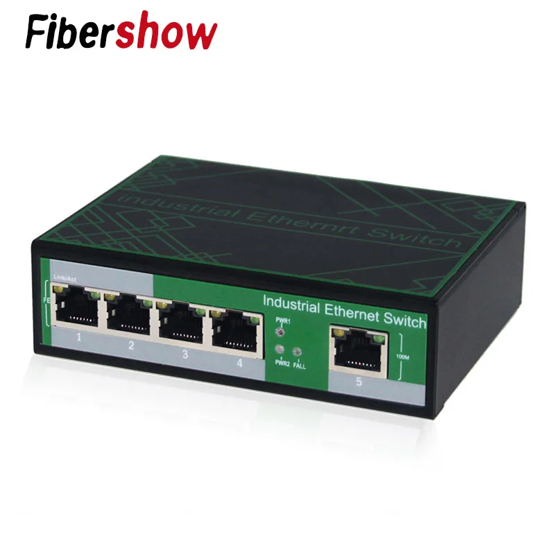

Industrial 5 Ports Ethernet Network Switch 10/100m Signal Strengthen DIN Rail Type