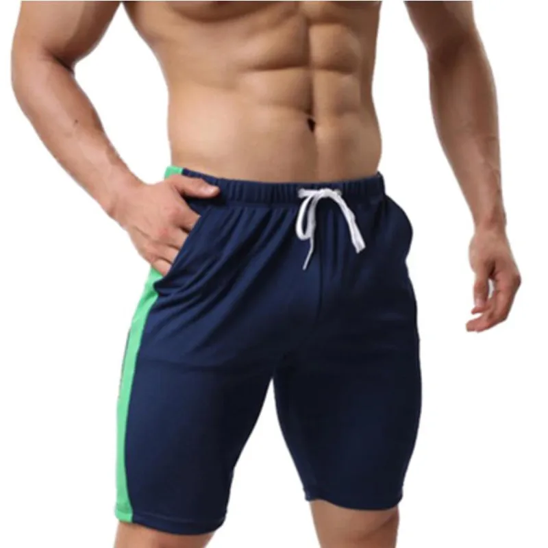 Шорты мужские высотой до колена Спортивные Повседневные Легкие мягкие Беговые - Цвет: deep blue