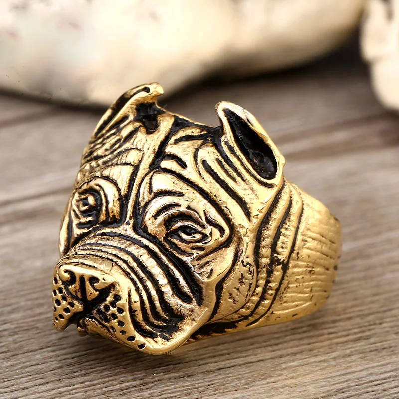 ロイヤルオーダー リング 指輪 ブルドッグ ピットブル 男性用の