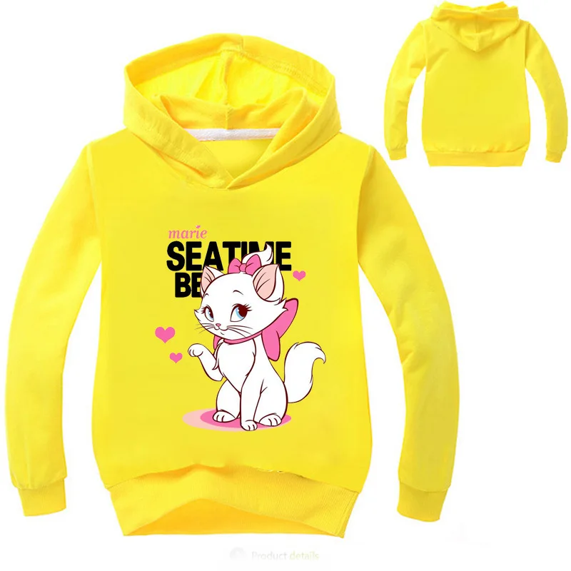 Z& Y/От 3 до 16 лет Marie Aristocats/одежда с котом Детская рубашка с длинными рукавами, толстовки для детей, весенняя куртка свитер для девочек милое детское пальто - Цвет: color 6