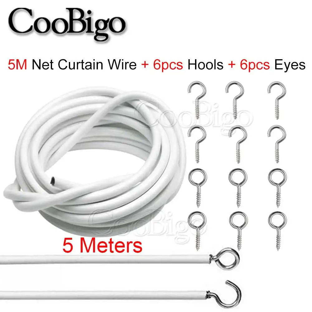 Buy 5M Net Curtain Wire Window Cord Cable With FREE
