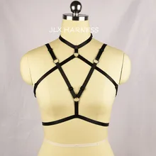 Сексуальный Боди жгут крест-накрест полиэстер клетка бюстгальтер открытая Грудь Жгут бюстгальтер фетиш одежда полюс танцевальный комбинезон готическое белье O0339