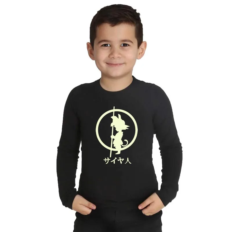 LYTLM футболка с принтом «Жемчуг дракона Z» для мальчиков, футболки с японским аниме забавная футболка детская зимняя одежда для маленьких девочек, светится в темноте топы для мальчиков