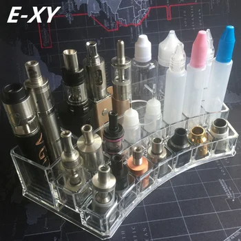 

E-XY Vape Box Mod Ego Bottle Sub Vapor RDA RTA RBA Atomizer Battery Arc Display Case Electronic Cigarette Stand Shelf Holder