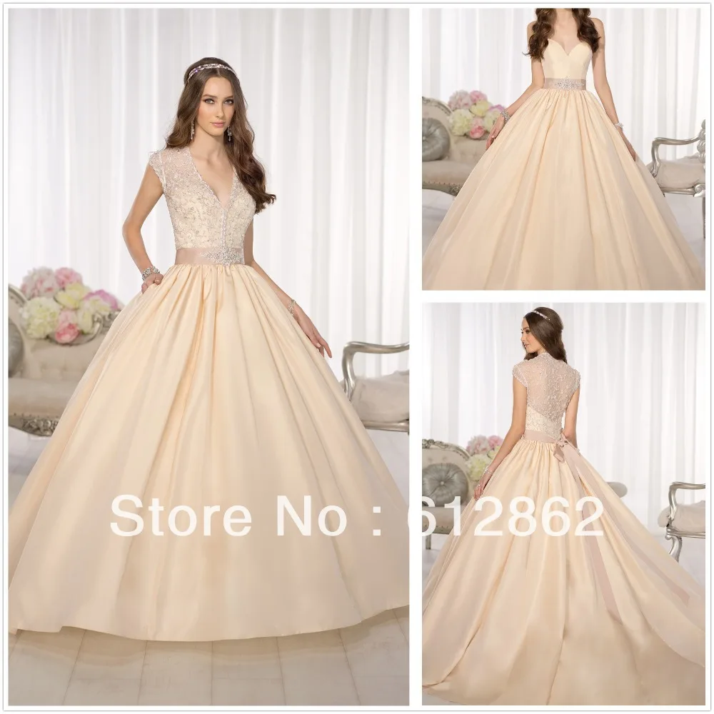 champagne colored ball gown