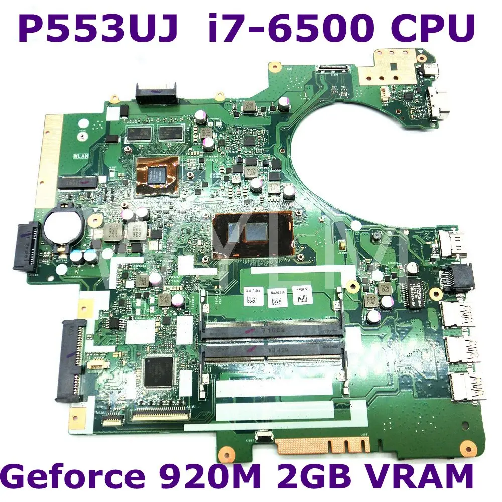 

P553UJ i7-6500 SR2EZ CPU Geforce 920M 2GB VRAM mainboard REV 2.0 For ASUS P553U P553UJ laptop motherboard Tested Free Shipping