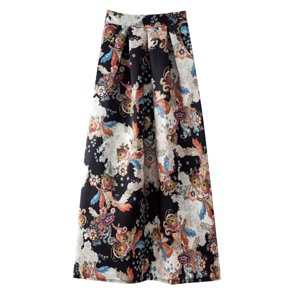 SAGACE женские весенне-летние повседневные свободные модные юбки с принтом для путешествий ретро большие размеры A-LineSkirt до середины икры в подарок 327