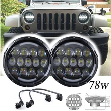WHDZ 78 Вт 7 дюймов Автомобильные светодиодные фары 4х4 внедорожный светодиодный H4 Hi/короче спереди и длиннее сзади) луч автомобильные передние фары Led комплект для Jeep Wrangler JK Приглашаем посетить наших заказчиков выставку CJ мотоцикл