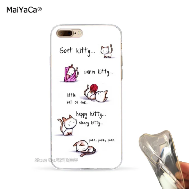 Кошки Мягкая kitty мягкий с бесцветным прозрачным чехол для мобильного телефона