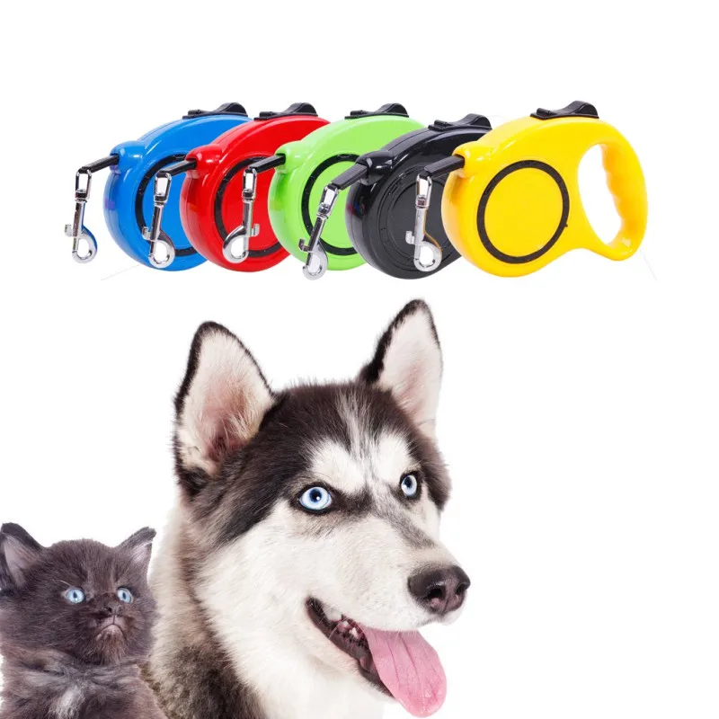 

3/5M Lock Retractable Dog Leash Automatic Extending Pet Walking Leads For Small Medium Dogs Retractable Leashes